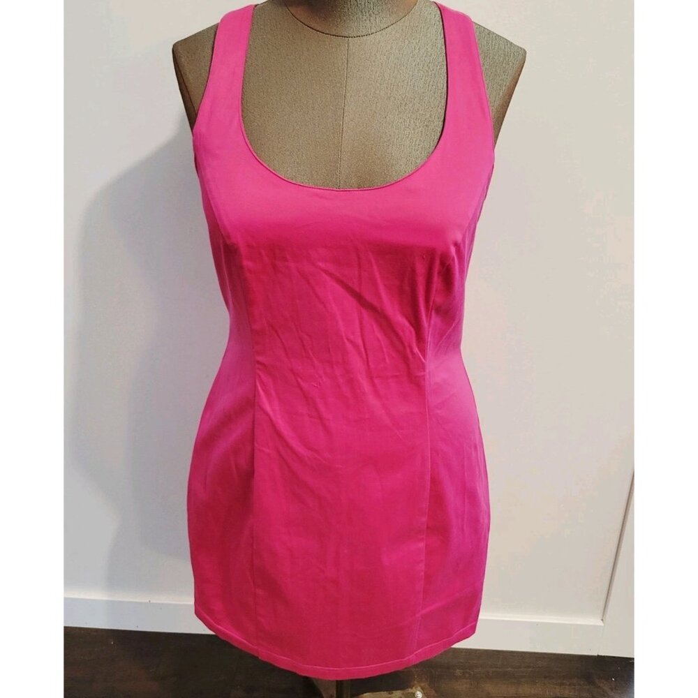 Vtg Fuschia Pink KORS Size 14 Sleeveless Dress READ